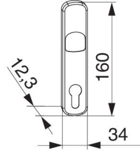 Maco  Abdeckblende PZ für HS-Griff Silber eloxiert  36415