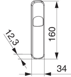 Maco  Abdeckblende für HS-Griff Silber eloxiert  36416