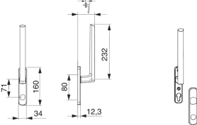Maco  HS-Griff 12 Außengriff RZ ohne Stift 10 silber F1  218422