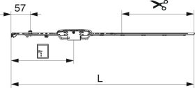 MACO Getriebe fix Drehkippbeschlag DM-6 660 silber FFH 455-660