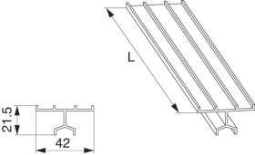 Maco  Führungsschiene HS universal nieder L=3.500mm braun  N20954