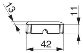 Maco  Dichtungsstück HS für Laufschiene flach unten FT= B=41mm Schwarz  N21052
