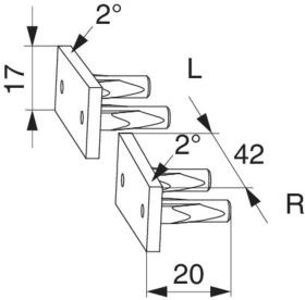 Maco  Ansteckende für HS-Aufsatzschiene seitlich (links+rechts) Schwarz  N21200