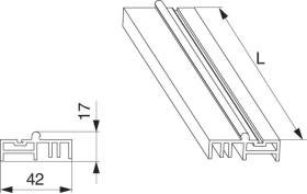 Maco  Aufsatzschiene HS-TT in Alu für beweglichen Flügel mit u. ohne Wasserschlitze mit Laufschienenhöcker  N22414