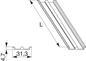 Maco  Laufschiene HS-ST barrierefrei in Alu Versatz 0 Nut 30x5 H=0mm L=3.500mm silber  479090