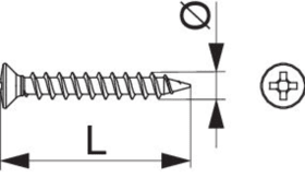 Maco  Beschlagsschraube Phillips 4,2x40 7 mm Kopf für Holz und Kunststoff Tricoat-Evo  106020