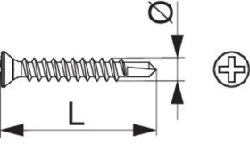 Maco  Beschlagsschraube Phillips 3,9x38 7 mm Kopf für Kunststoff mit Bohrspitze Tricoat-Evo  106021