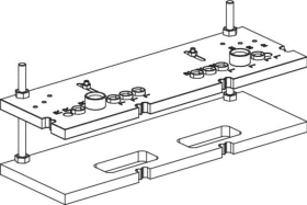 Maco  Bohr- und Fräslehre für Getriebe-Bohrung und Muschelgriff  250443