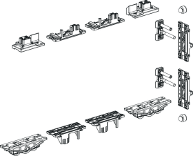 Maco  Grundkarton 2 Verriegelung oben + unten 200kg Move links silber  306503