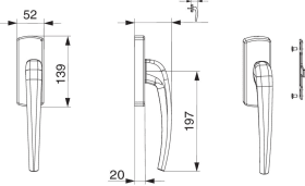 Maco  SKB-Z Griff mit Aufsatzgetrieb Standard Innengriff mit 45° Raste mit Nocken 4 mit Schrauben 4,8x45 t  320594