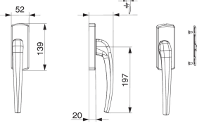 Maco  SKB-Z Griff mit Aufsatzgetrieb Standard Innengriff mit 45° Raste mit Nocken 4 mit Schrauben 4,8x45 t  320598