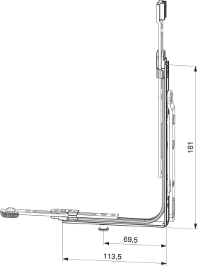 Maco  MM Eckumlenkung für Stulpflügelgetriebe variabel 1250 mit Spreizhebel mit 1 i.S. FFH 801-1.250 Trico  250232
