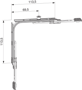 Maco  MM Eckumlenkung für Schrägfenster mit 1 i.S. FFB 440-1.300 Tricoat-Evo  232855