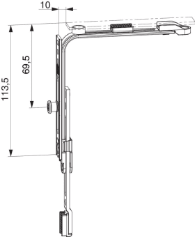 Maco  MM Eckumlenkung für Schrägfenster kurz mit 1 i.S. FFB 330-1.300 Tricoat-Evo  232874