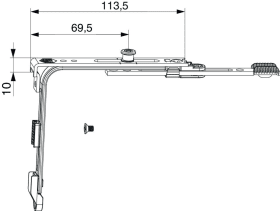 Maco  MM Eckumlenkung kurz mit Stulpverschraubung mit 1 i.S. FFB 225-324 FFH 280-364 Tricoat-Evo  232880