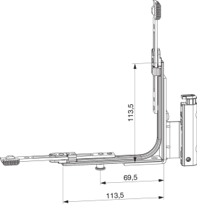 Maco  MM Falzecklagerband mit Eckumlenkung DTuni mit ÜV links 12L/18Ü-9V mit 1 i.S. Tricoat-Evo  233007