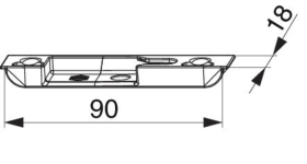 Maco  Schließteil i.S. für 4 mm Falzluft 9 Versatz Schrägverschraubung links Silber  96566