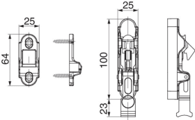Maco  Türladenhalter für Beschlägeträger mit Schrauben schwarz-S  14252