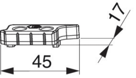 Maco  Hebeteil MM für Euronut 7/8/4 Schrägverschraubung links Silber  356775