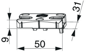 Maco  Schließteil i.S. für PVC Freistellung f. Kämpferverbinder rechts - 0,8 mm Anpressdruck Silber  96115