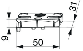 Maco  Schließteil i.S. für PVC Freistellung f. Kämpferverbinder links - 0,8 mm Anpressdruck Silber  96125