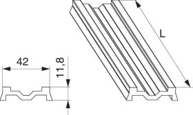 Maco  Aufsatzschiene HS-ST in GFK für fixen Flügel Nut 42x4 H=12 L=1.500 silber  454792