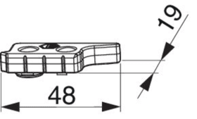 Maco  Hebeteil MM mit Positionszapfen 12x3 mm Eurofalz 20 mm Schrägverschraubung rechts Silber  356959