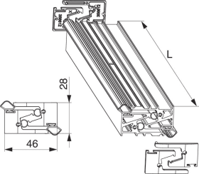 Maco  Packung Dichtungsschiene breit HS in Alu 28 senk und waagerecht mit Verhakung L=2.500mm silber EV1  101653