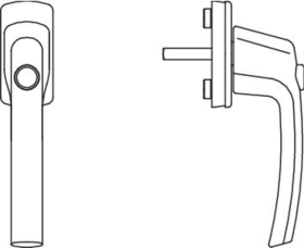 Maco  Sicherheitsfenstergriff Tresor mit 90° Raste Sperrknopf mit Nocken 10/12 Stift 7x35 verkehrsweiss RA  55270