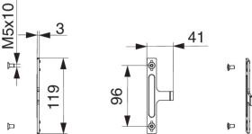 Maco  Kupplungslasche für SKB-Z Griff mit Aufsatzgetriebe für 9 und 13 Versatz  455698