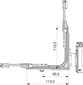 Maco  MM Falzecklagerband mit Eckumlenkung AS mit ÜV rechts 12L/18Ü-9V mit 1 i.S. silber  206286