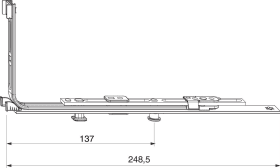 Maco  MM Eckumlenkung waagrecht fix mit 1 i.S. FFB 320-750 silber  222204