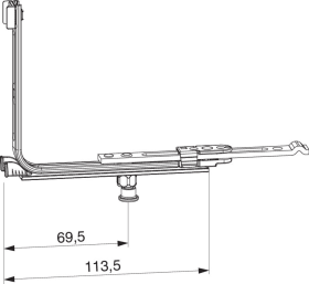 Maco  MM Eckumlenkung waagrecht für Bodenschwelle verlängerbar mit i.S. 18L FFB 260-1.800 silber  209881