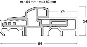 Maco  Bodenschwelle Transit ausziehbar mit thermischer Trennung S=64-82 H=24 L=5.000 silber F1  459425
