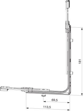 Maco  MM Eckumlenkung für Stulpflügelgetriebe variabel 1250 verdecktliegend mit 1 i.S. FFH 801-1.250 silbe  205973