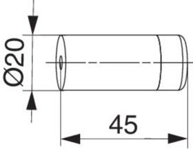 Maco  Anschlagspuffer HS universell verwendbar Länge 45 mm Silber  103201