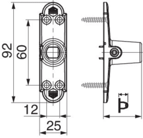 Maco  Haltekonsole mit Sicherheitsfeder BLR B=25 H=20 L=92 für Verstellkloben bis L85 schwarz-S  209475