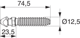Maco  Verriegelungsbolzen HS Holz Ø12,3 Höhe=10,5 gesamt Höhe=74 silber  364040