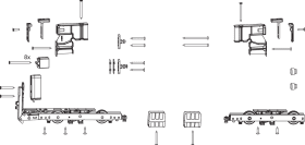 Maco  Packung Laufwagen Nut 22 x 42 HS Kunststoff GE/SA mit Zubehör 300kg Silber  103321