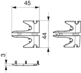 Maco  Abdeckkappen-Set für HS-Dichtungsschiene in KU li/re Silber  367284