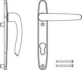 Maco  Drückergarnitur Rhapsody Innengriff Zamak Verschraubung -21 mit Nocken 10 PZ E=92 titan  101140