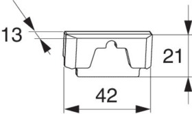 Maco  Fiber-Therm Dichtungsstück für Laufschiene hoch FT= B=mm Schwarz  455151