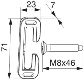 Maco  Mittelverschluss HS senkrecht Silber  44324