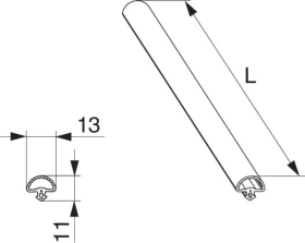 Maco  Streifdichtung für HS-Dichtungsschiene in KU L=50 m Grau  466918