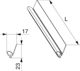 Maco  Schlauchdichtung Doppelstrang für HS-Dichtungsschiene in KU L=50 m Grau  466919
