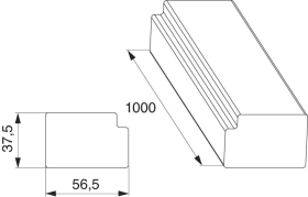 Maco  Einschubprofil HS-ST in PS Kammer innen für Grundkörper 140/180 L=1.000mm blank  362897