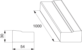 Maco  Einschubprofil HS-ST in PS Kammer mitte für Grundkörper 140/180 L=1.000mm blank  465260
