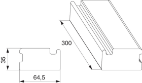 Maco  Einschubprofil HS-ST in PS Verbindungskammer für Grundkörper 180 L=300mm blank  465261