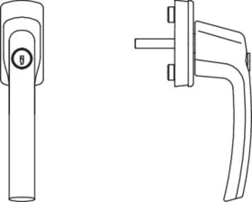 Maco  Sicherheitsfenstergriff Tresor mit 90° Raste Sperrzylinder mit Nocken 10/12 Stift 7x38 verkehrsweiss  204301