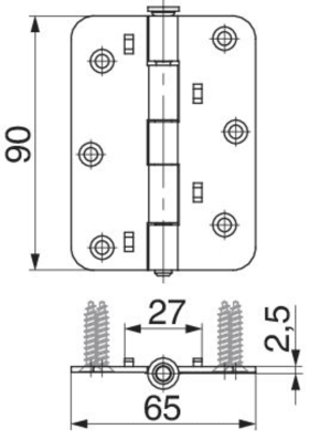 Maco  Mittelband BLR Schraubenabstand 22-26 gerade Ladenabstand 27 mit Kröpfung 2,5 weiß-S  21883